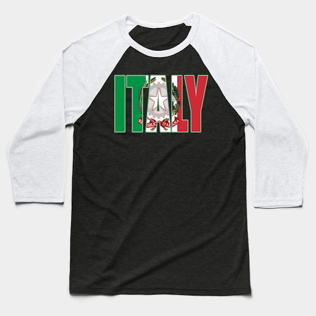 Italy Flag Italian Italia Italiano Baseball T-Shirt by E